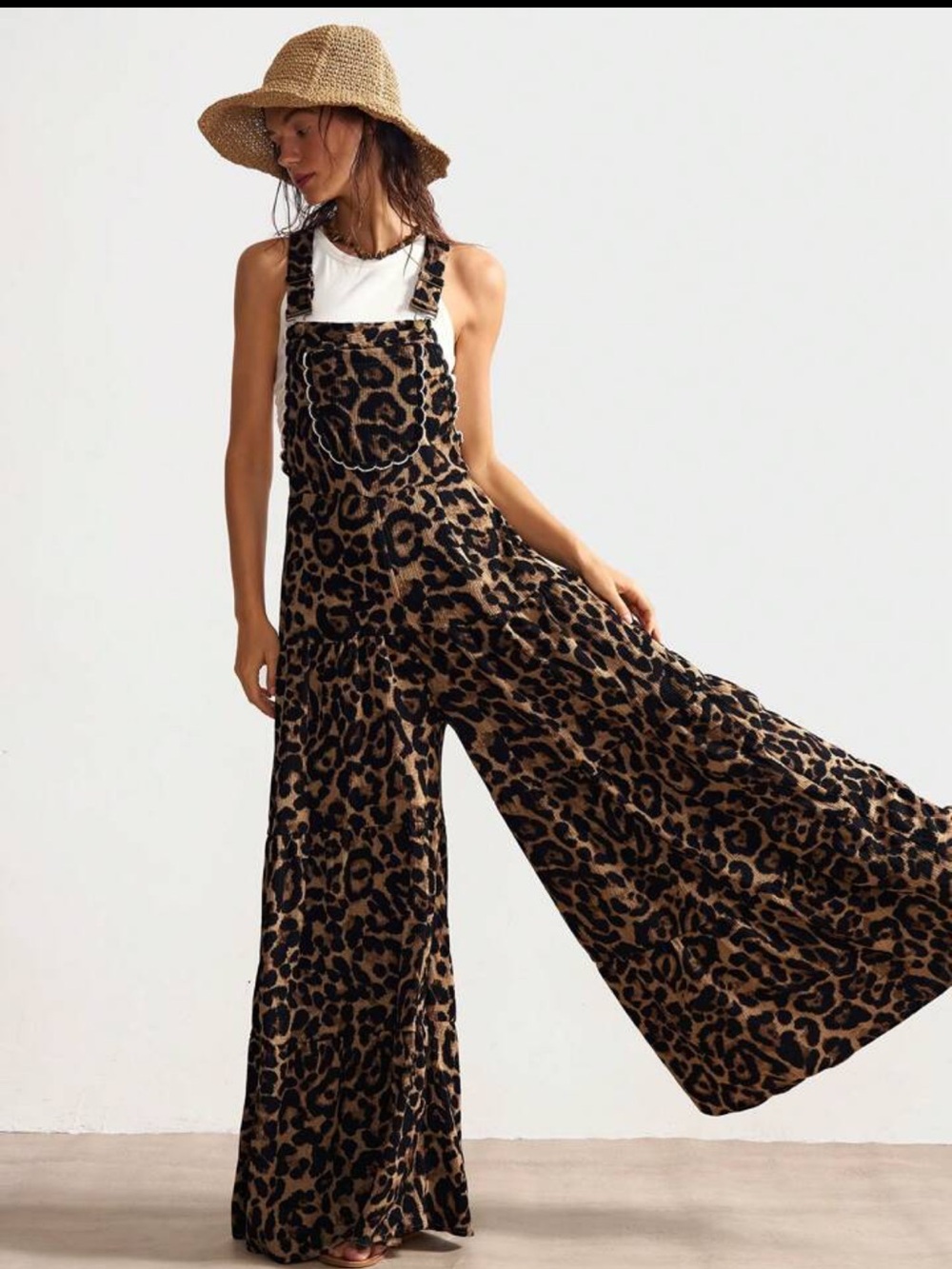 🖤🐆 Gorgeous Leopard Wide-Leg Jumper/Overalls~NWOT $188 🖤🐆
